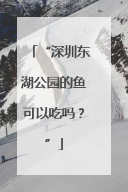 “深圳东湖公园的鱼可以吃吗？”